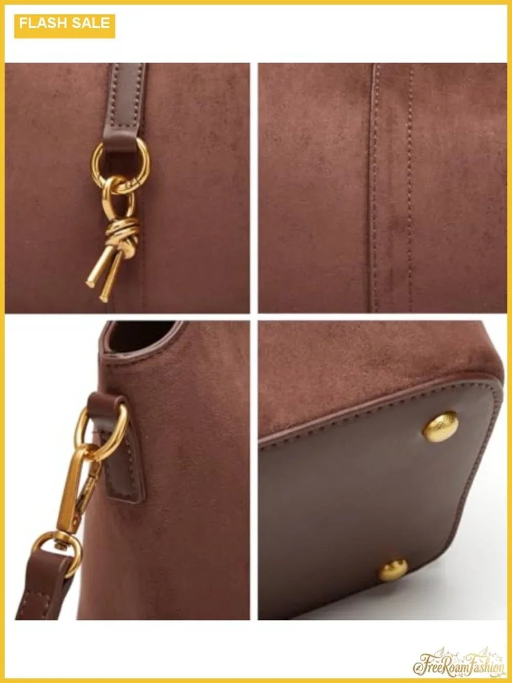 Women Bucket Bag PU Leather Hobo Shoulder Crossbody Tote Handbag